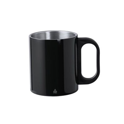 Taza Acero Doble Pared con Original asa PP Negra Neg