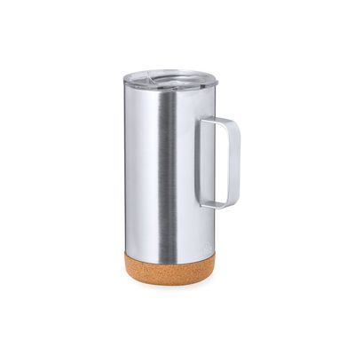 Taza Térmica de Acero Inox con Base de Corcho