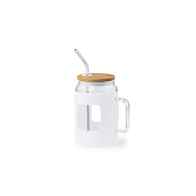 Tarro 1.6L Cristal, Asa y Pajita Acero