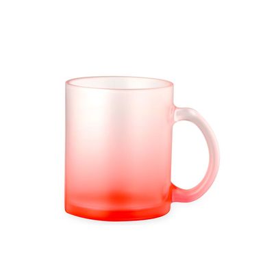 Taza Cristal Color Degradé Sublimación 350ml Roj