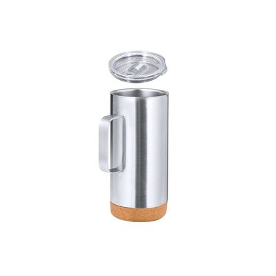 Taza Térmica de Acero Inox con Base de Corcho