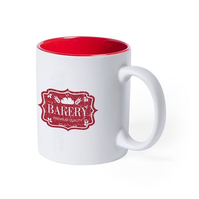 Taza blanca alta calidad interior de colores especial grabado a láser Roj
