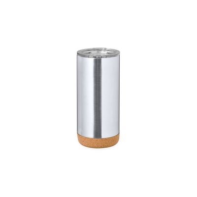 Taza Térmica de Acero Inox con Base de Corcho