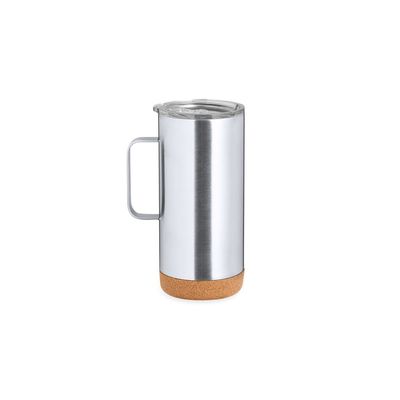 Taza Térmica de Acero Inox con Base de Corcho