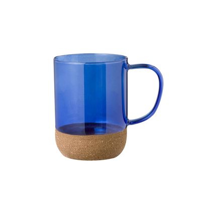 Taza Borosilicato/Corcho 450ml Azul