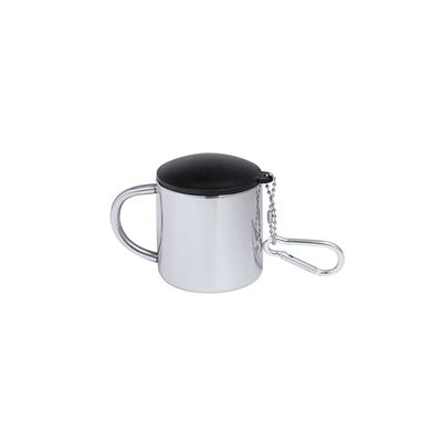 Taza acero inox con tapadera y mosquetón