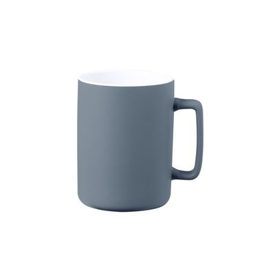 Taza Cerámica Bicolor Asa Recta 420ml Gri
