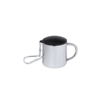 Taza acero inox con tapadera y mosquetón