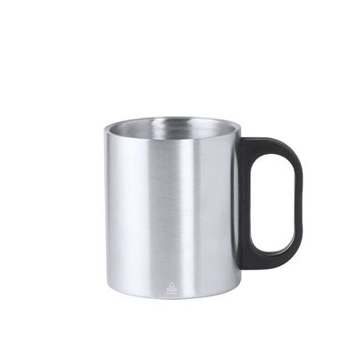 Taza Acero Doble Pared con Original asa PP Negra
