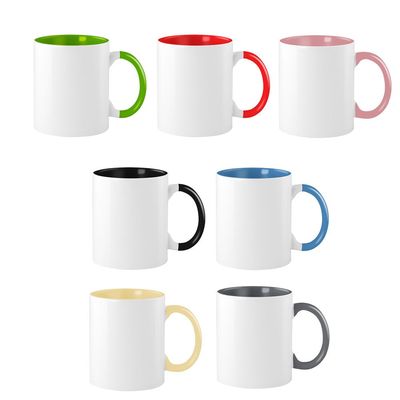 Taza Cerámica 300ml Sublimación Interior y Asa Color