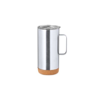 Taza Térmica de Acero Inox con Base de Corcho