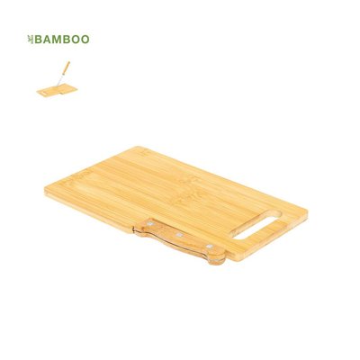 Tabla de Bambú con Cuchillo Sierra Inox