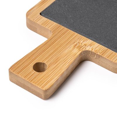 Tabla de bambú con pizarra para servir