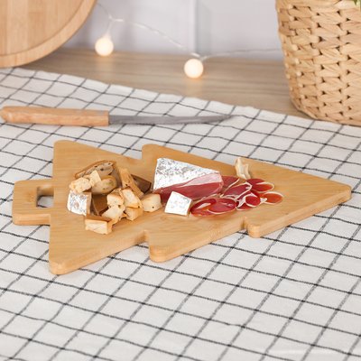 Tabla de cocina de bambú diseño navideño