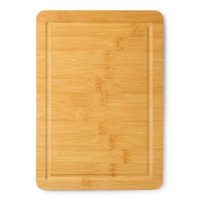 Tabla de cortar de bambú con perfil recoge líquidos Crudo