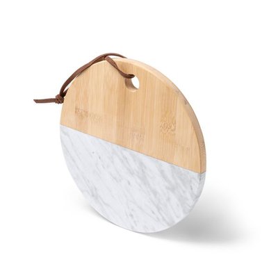 Tabla de mármol y bambú