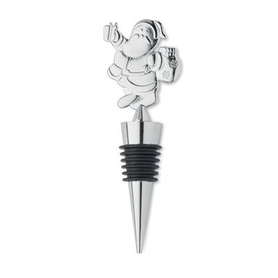 Tapón botella diseño navideño Plata Mate