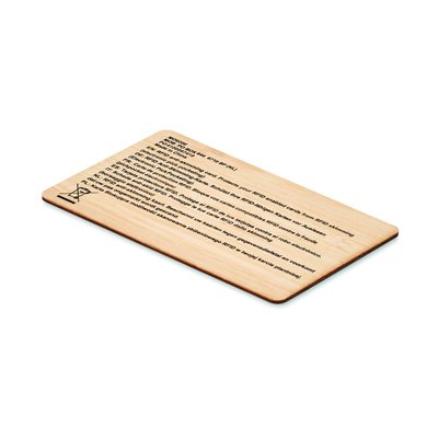 Tarjeta RFID Bambú Protección 2-3cm