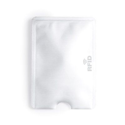 Tarjetero de aluminio con protección RFID Blanco