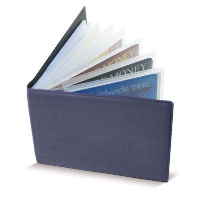 Tarjetero Elegante PU 40 Tarjetas Azul Marino