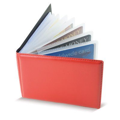 Tarjetero Elegante PU 40 Tarjetas Rojo