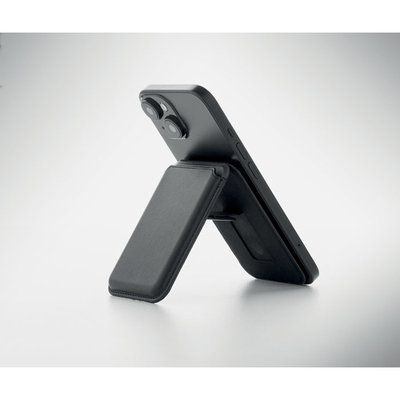 Tarjetero magnético de polipiel con soporte