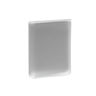 Tarjetero de PVC transparente con 6 compartimentos Plateado