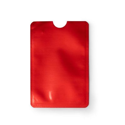 Tarjetero RFID con acabado en aluminio Rojo