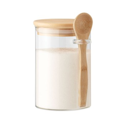 Tarro Cristal y Bambú 600ml con Cuchara