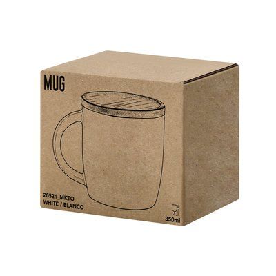 Taza 350ml Cerámica con Tapa Posavasos