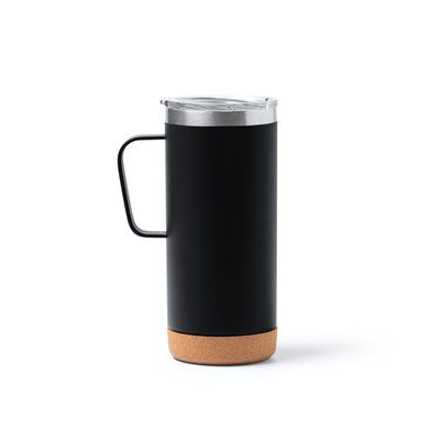 Taza de acero doble pared 600 ml Negro Talla Única Adulto