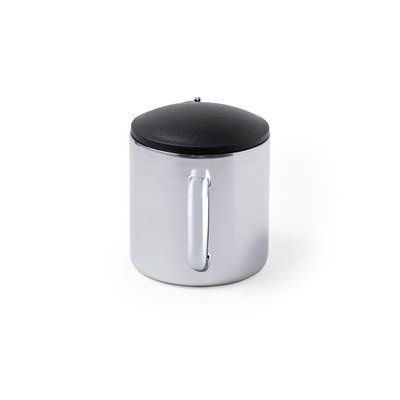 Taza acero inox con tapadera y mosquetón