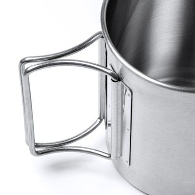Taza de acero inoxidable con asas plegables