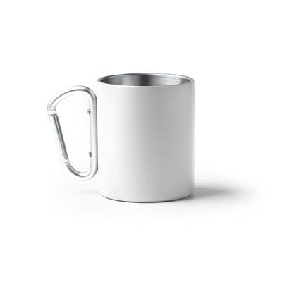 Taza de acero reciclado con mosquetón Blanco