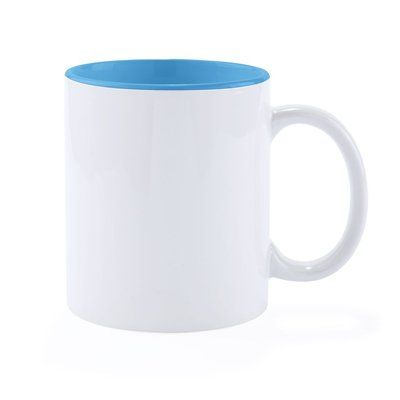 Taza bicolor de 370ml personalizable por 1 cara Azul