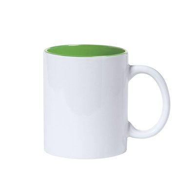 Taza blanca alta calidad interior de colores especial grabado a láser