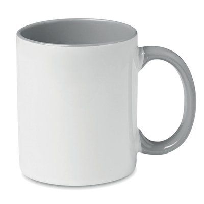 Taza blanca especial sublimación con interior a color 300 ml Gris