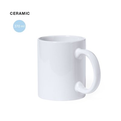 Taza blanca personalizable de 370ml