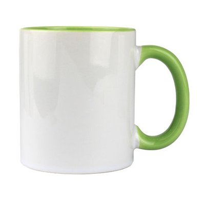 Taza Cerámica 300ml Sublimación Interior y Asa Color Verde Claro