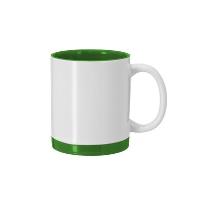 Taza cerámica 350 ml blanca sublimación detalles color Ver
