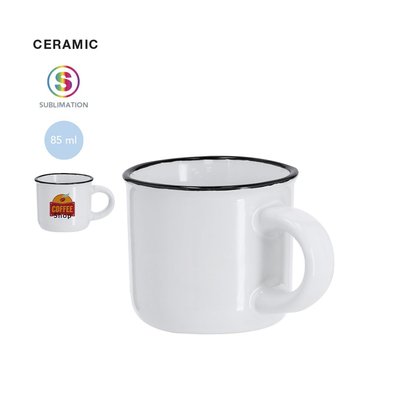 Taza cerámica 85ml vintage bicolor sublimación