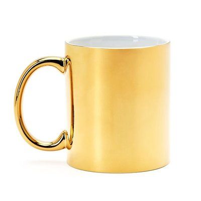 Taza cerámica acabado oro y plata especial láser Oro Talla Única Adulto
