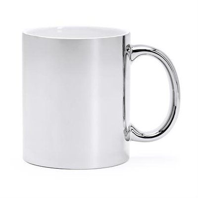 Taza cerámica acabado oro y plata especial láser
