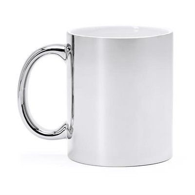 Taza cerámica acabado oro y plata especial láser