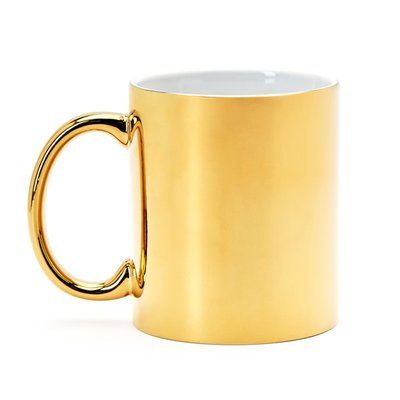 Taza cerámica acabado oro y plata especial láser