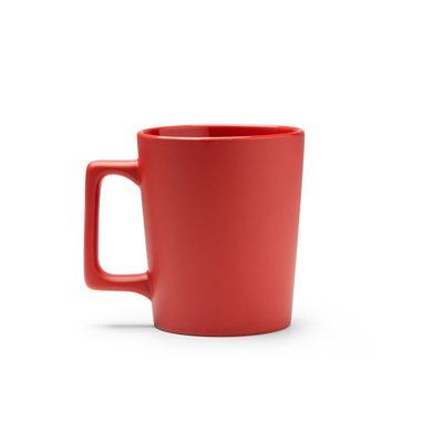 Taza cerámica con asa cuadrada 400ml Rojo
