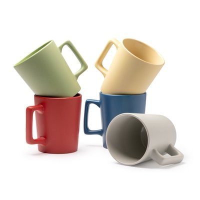 Taza cerámica con asa cuadrada 400ml