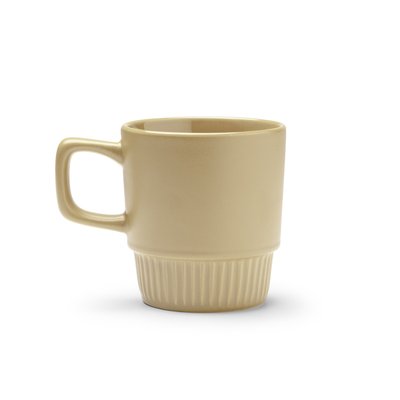 Taza de cerámica con base biselada 300ml Beige