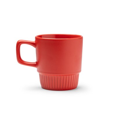 Taza de cerámica con base biselada 300ml Rojo