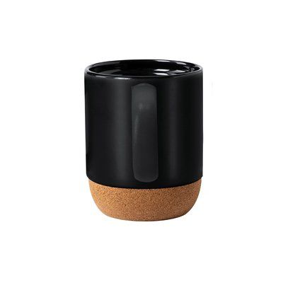 Taza cerámica con base de corcho natural